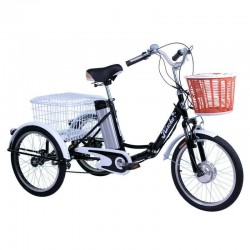 Triciclo eléctrico para adultos con cestas